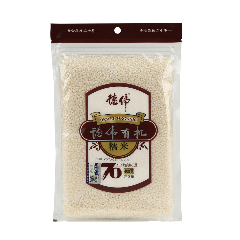 德伟（dewei）有机糯米400g（单位：袋） 白色