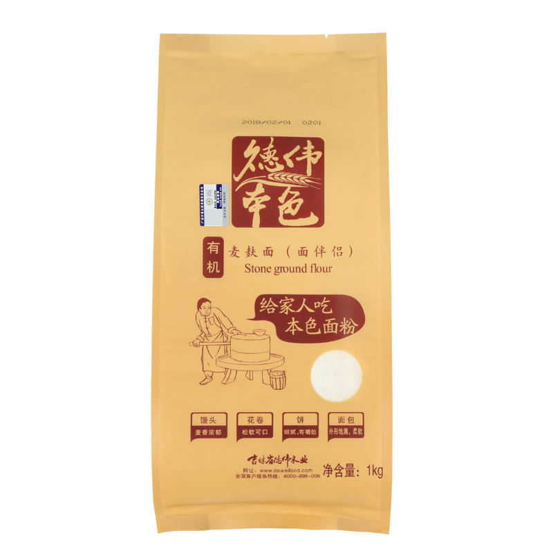 德伟（dewei）本色有机麦麸面（面伴侣）1KG（单位：袋） 奶茶杏