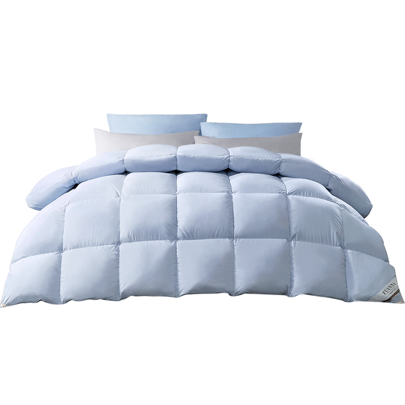 富安娜羽绒被子 90%鸭绒被子冬厚被1100g填充230*229cm（单位：套） 浅蓝色