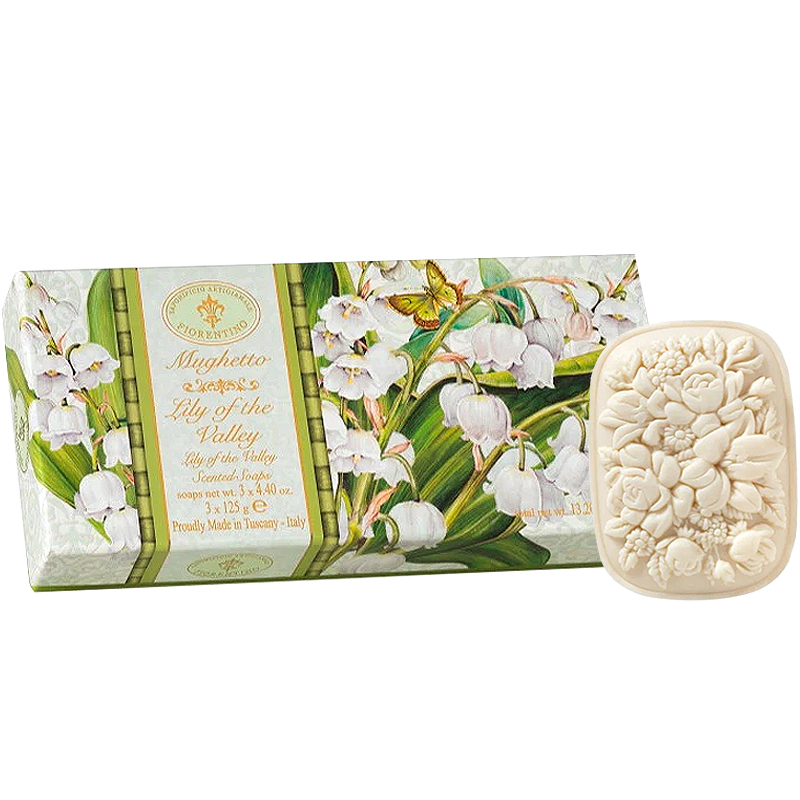 菲罗迪诺新铃兰雕花香氛皂礼盒伴手礼125g*3块（单位：块） 绿色