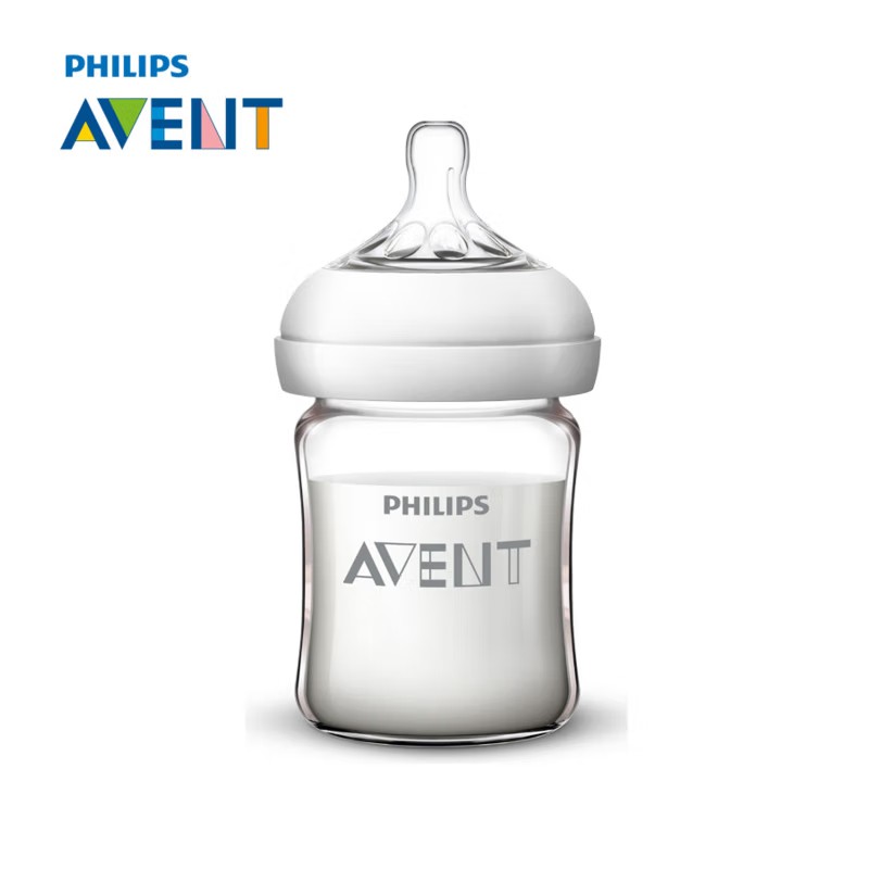 新安怡（AVENT）飞利浦新安怡 玻璃奶瓶 宽口径160ml 自带0月+奶嘴SCF678/33单位：个 白色