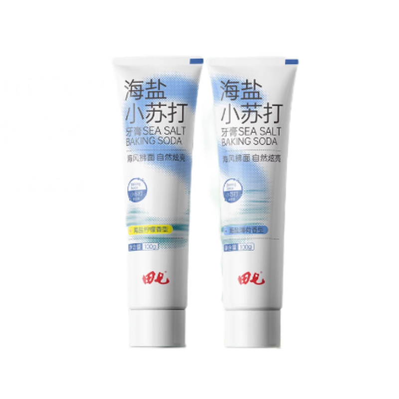 田七小苏打牙膏海盐柠檬100g+海盐薄荷100g 单位：组 蓝色