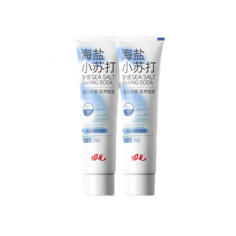 田七海盐小苏打牙膏海盐薄荷100g *2  单位：组 蓝色