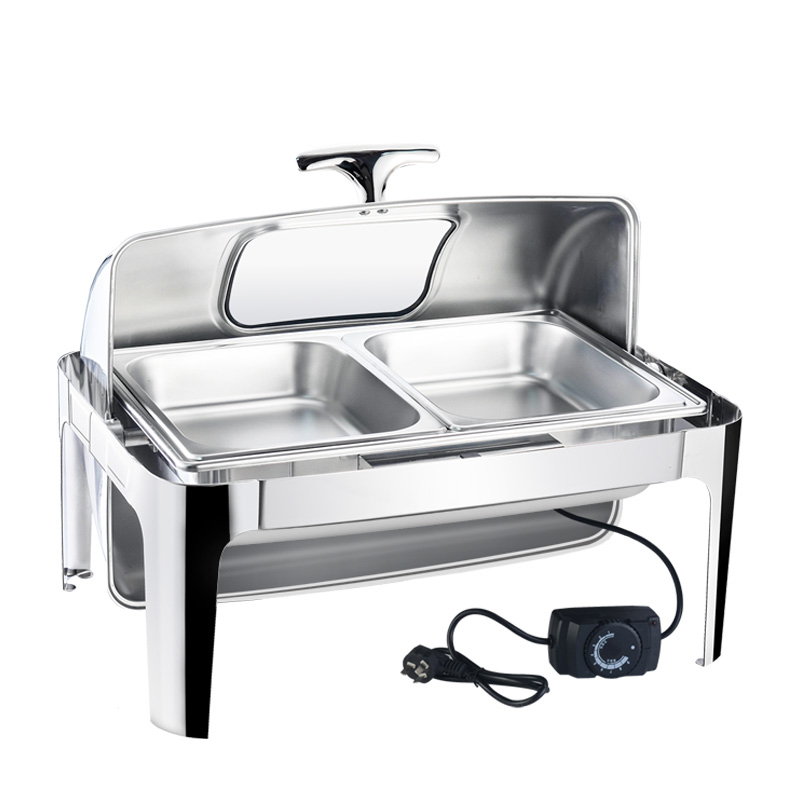 乐创（lecon）自助餐保温炉售饭台酒店餐厅布菲炉 双格加深13.5升/  LC-723KS-2 台 白色