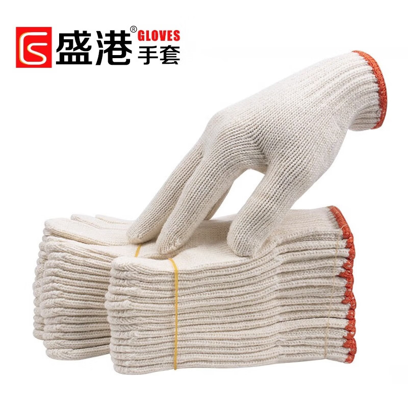 盛港（SHENGGANG） 特级灯罩棉 12双 加厚棉纱线劳保手套 象牙色（单位：包）