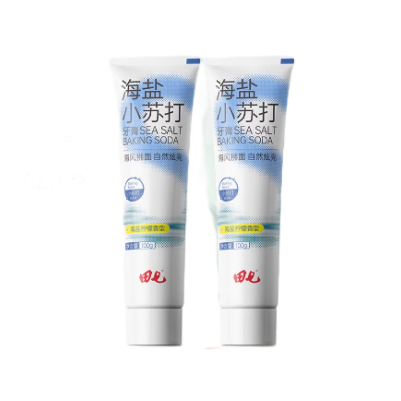 田七海盐小苏打牙膏海盐柠檬100g*2  单位：组 蓝色