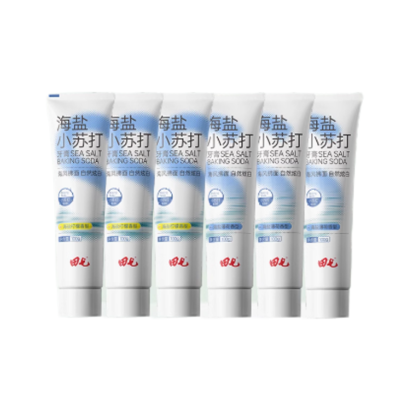 田七牙膏海盐柠檬100g*3+海盐薄荷100g*3  单位：组 蓝色