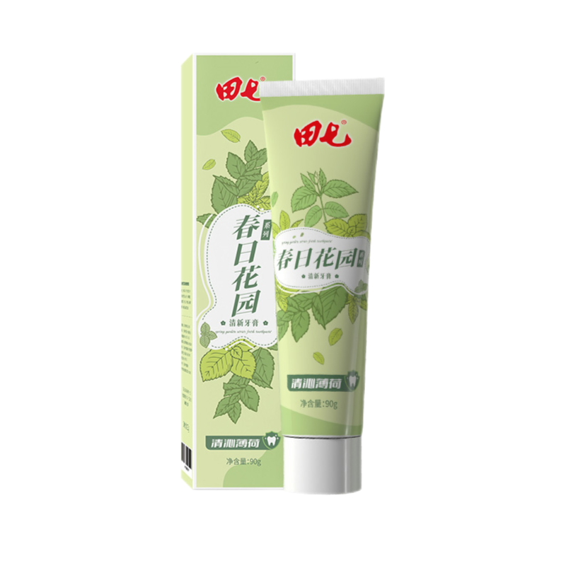 田七春日花园牙膏薄荷90g 单位：支 绿色
