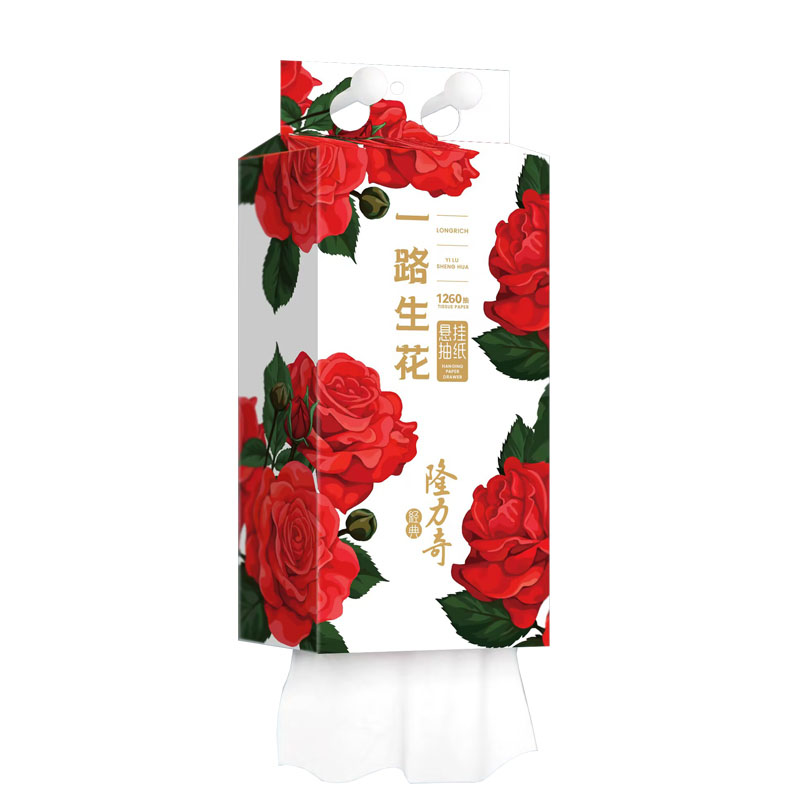 隆力奇 挂抽纸巾 LLQ-001 4层 315抽  2提装（单位：提） 玫瑰红色