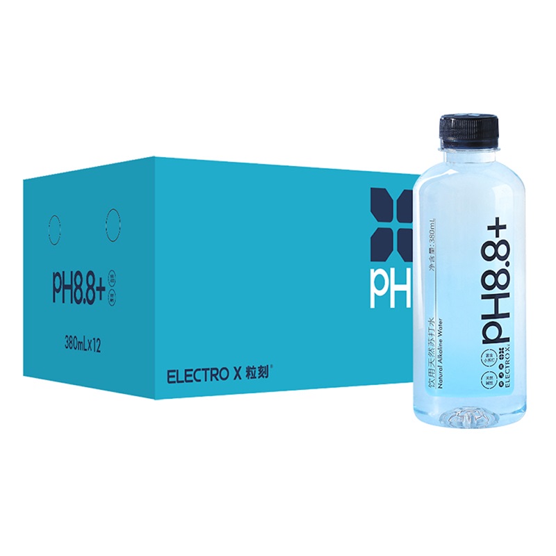 粒刻(ELECTRO X)天然苏打水380ml*12瓶/箱 深蓝色