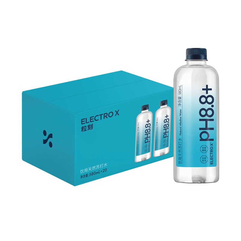 粒刻(ELECTRO X)天然苏打水580ml*20瓶/箱（单位：箱） 深蓝色