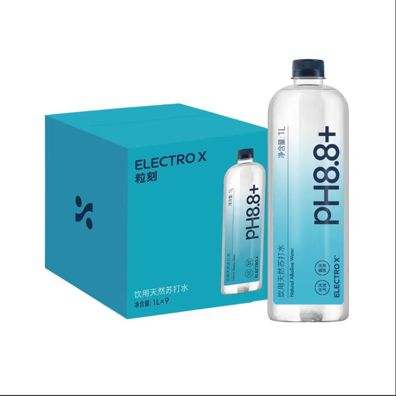 粒刻(ELECTRO X)天然苏打水1L*9 箱 水蓝色