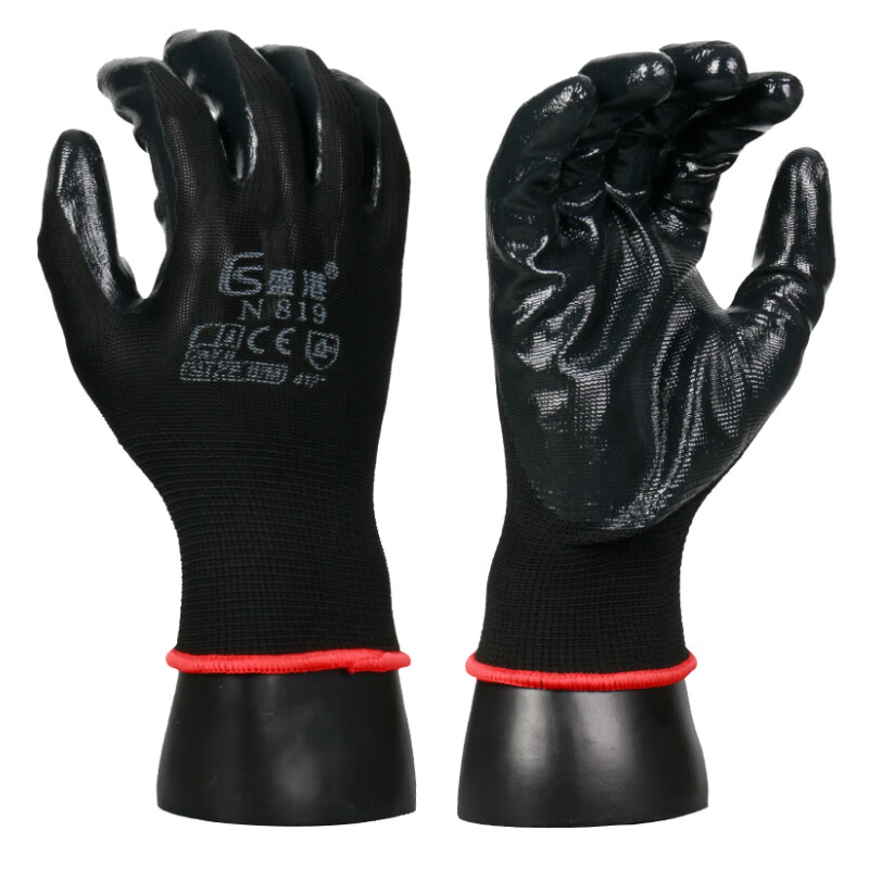 盛港（SHENGGANG） SG-819 12双 丁腈浸胶耐油耐磨 曜石黑（单位：包）