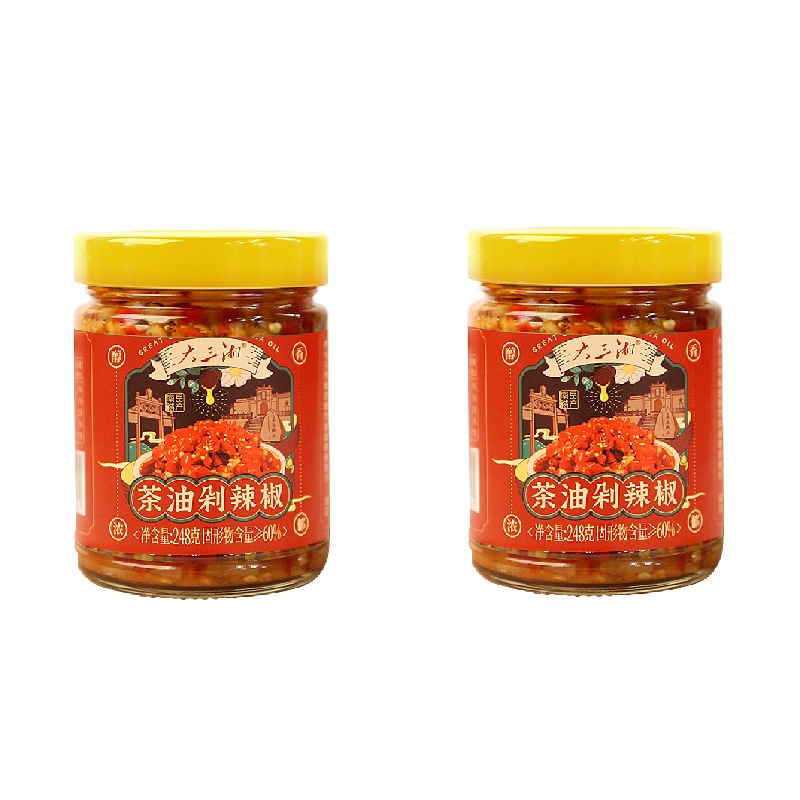 大三湘（Great Sanxiang） 304012 248g*2 茶油剁椒酱 红色（单位：2瓶）