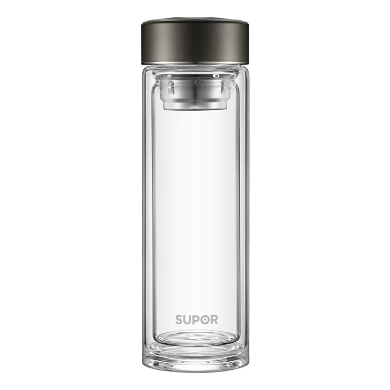 苏泊尔（SUPOR）耐热玻璃杯350mL 楠木黑 KCG35AH10（单位：个） 楠木黑