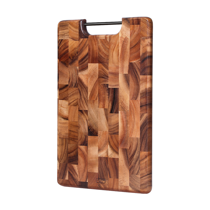 LC LIVING MP174S恩格瑞长方形菜板带提手小号(30年树龄/金属提手)40x26x2cm（单位：个） 原木色