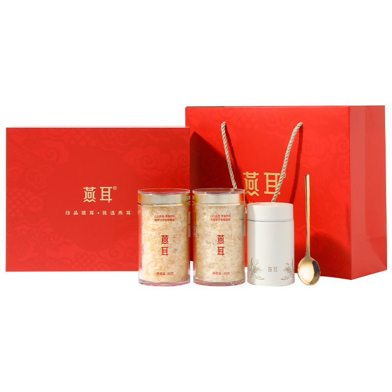 燕耳 环湖有机银耳40g*2 双罐装礼盒（单位：盒） 红色