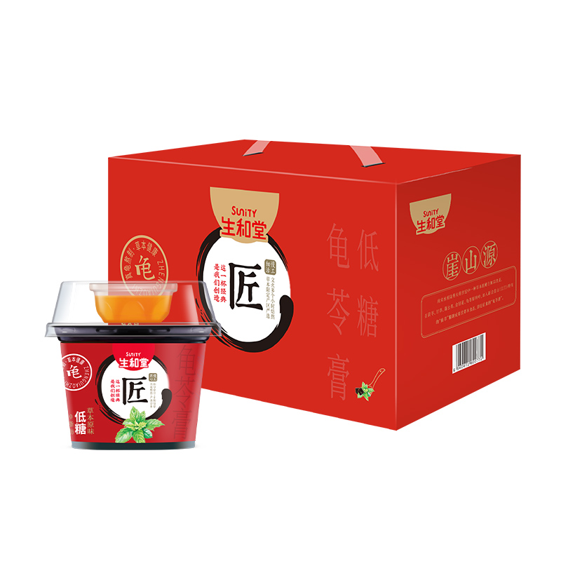 生和堂原味龟苓膏215g*12杯礼盒装（单位：提） 红色
