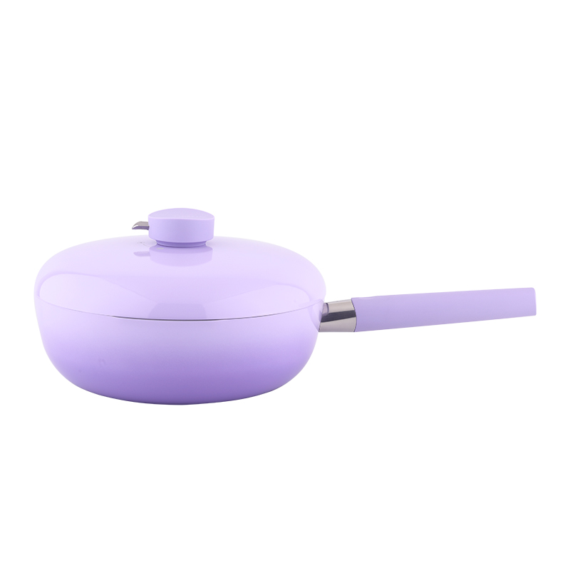 灵菲尔FRPC-TQ28 淘气锅28cm炒锅不粘锅家用平底锅燃气电磁炉专用（单位：个） 淘气紫