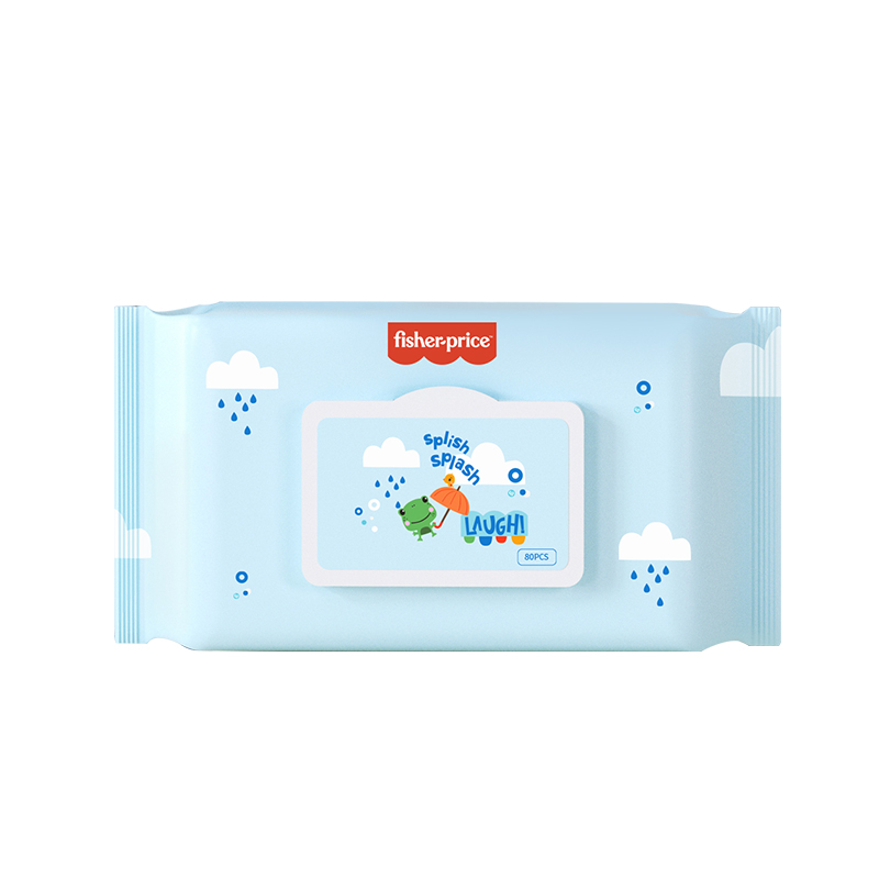 费雪（Fisher-Price）80抽翻盖湿巾（4包装）FP-ZJD702（包） 蓝色