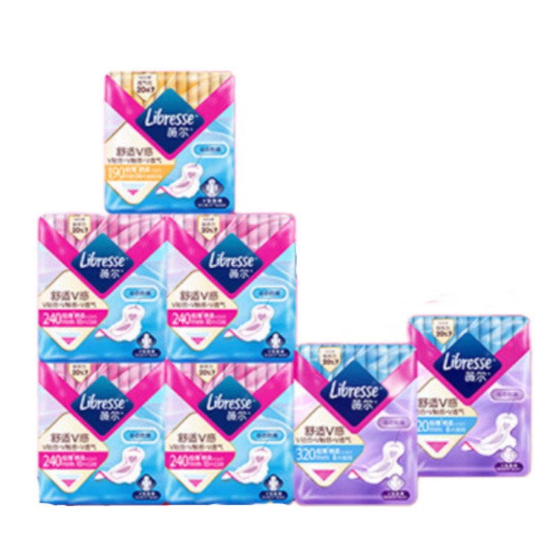 薇尔日夜组合卫生巾姨妈巾套装舒适V感囤货套装7包70片（单位：包） 佳人粉