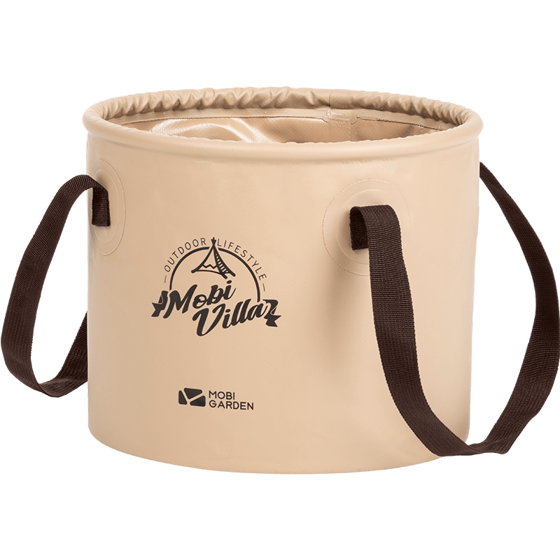 牧高笛（MOBIGARDEN） 可折叠圆形水桶 户外露营便携野餐储水桶10L 个 NX21674001 暖沙色
