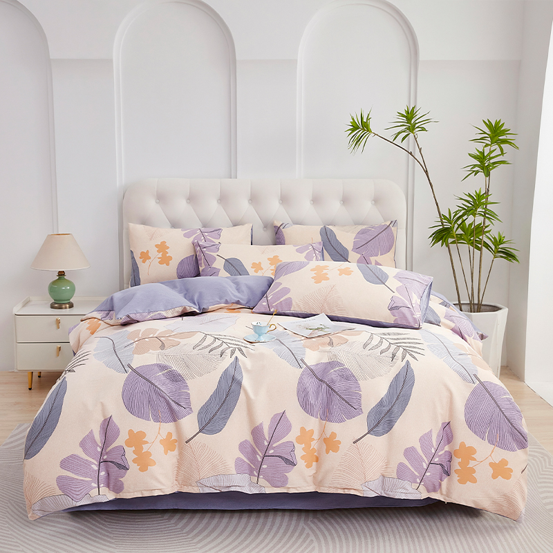 唐纳家纺 生态磨毛四件套-如风TN-KT24044 被  套:200*230CM 床  单:230*245CM 枕  套:48*74CM*2 浅紫色