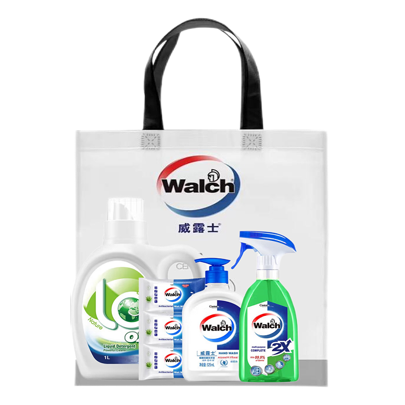 威露士洗护消毒套装JDGQ04-DB六件套（1L+500ml+525ml+10片*3）单位：套 混色