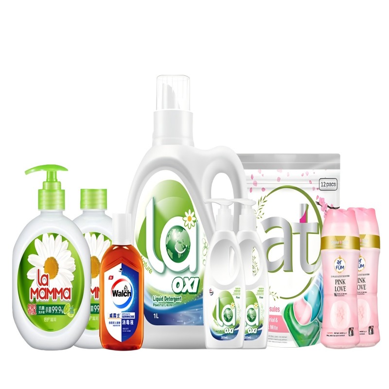 威露士个护家清套装ZSW07九件套（1L+10ml*12粒+525ml+525ml+300ml*2+330ml+150g*2）单位：套 混色