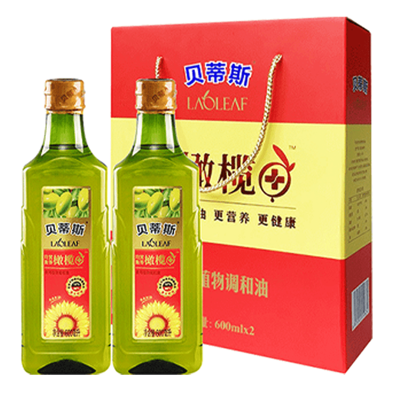 贝蒂斯橄榄葵花调和油600ml*2礼盒单位：盒 拿铁色