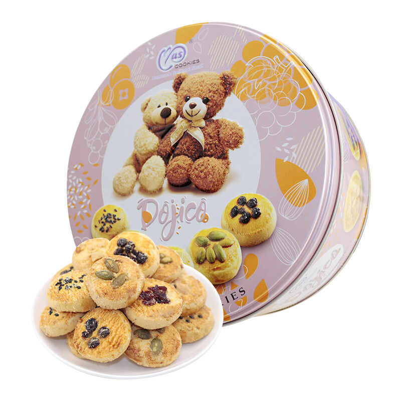 麦阿思小熊松脆坚果曲奇饼干400g单位：盒 拿铁色