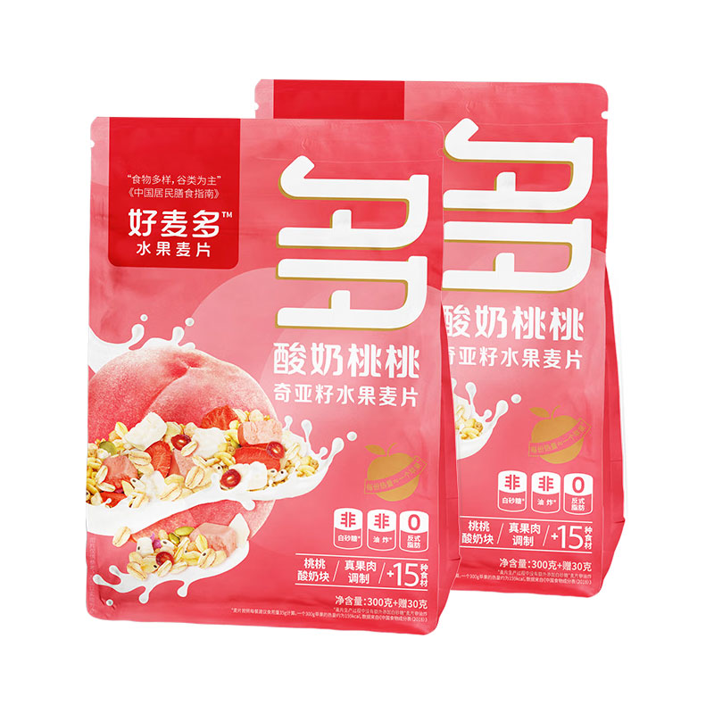 奇亚籽 谷物酸奶桃桃麦片 330g*2单位：袋 拿铁色