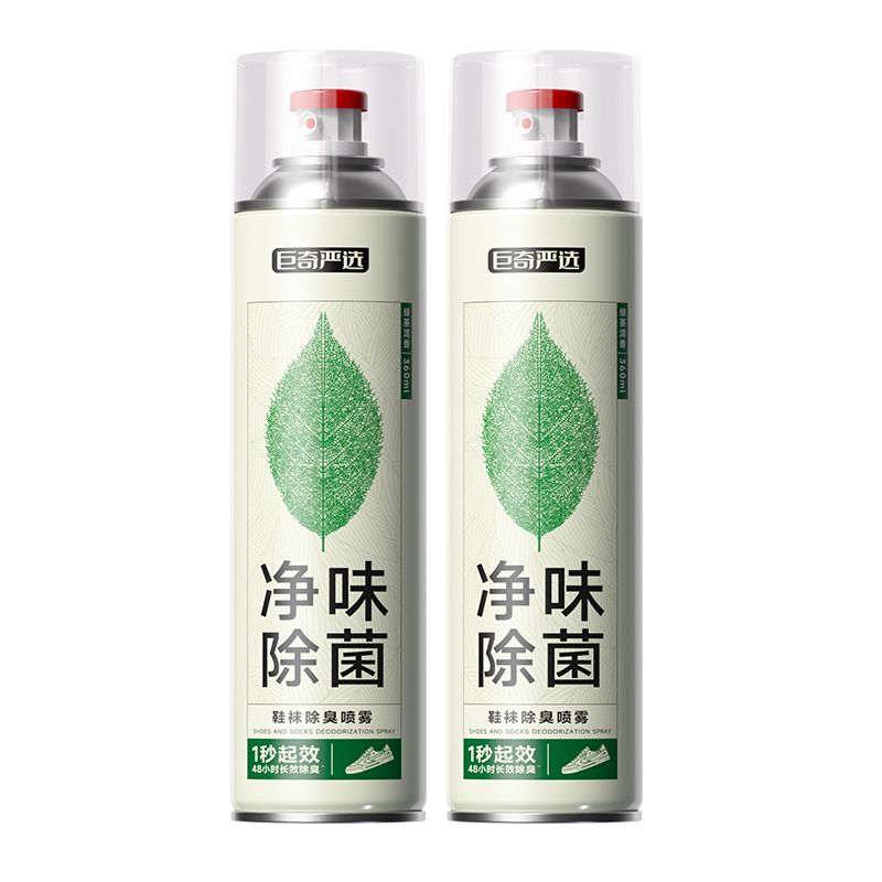 巨奇（JUQI）鞋袜除臭剂绿茶味360ml*2瓶（单位：瓶） 绿色
