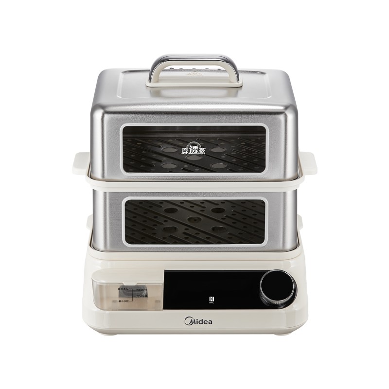 美的（Midea）电蒸锅16.5L 双层大容量多功能锅 活可视家用蒸锅多用途锅 ZGC302352KS（单位：台） 白色