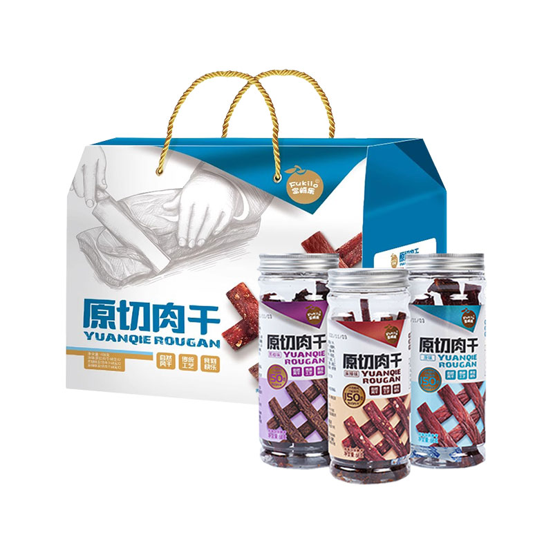 富崎乐（Fukilo） 肉干零食 408g 零食礼盒 蓝白色（单位：盒）
