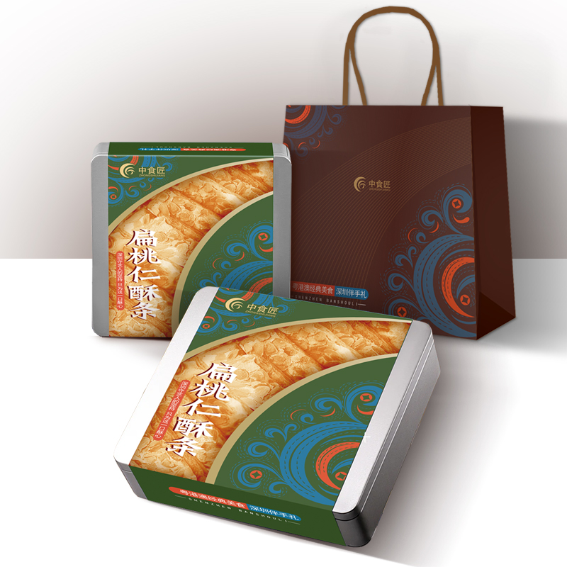 中食匠心 扁桃仁酥条228g单位：盒 绿色