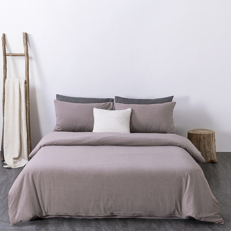 生活元素(shenghuoyuansu)  豆沙色织全棉水洗四件套 SZ-224C被套：200*230cm 豆沙色