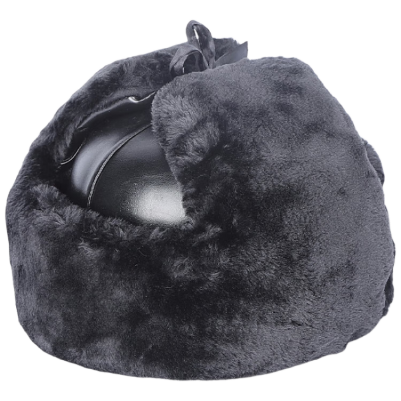 鸣固 棉安全帽 雷锋帽 ABS材质 PU短绒款（单位：个） 黑色