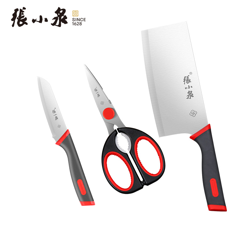 张小泉 红韵系列套装三件套 D400061 菜刀/水果刀/剪刀 黑色（单位：套）