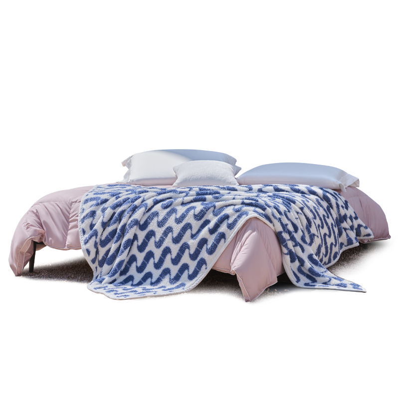 水星家纺 DH蓝海日记米粒绒毯 150cm&times;200cm 129134 单位：床 蓝色