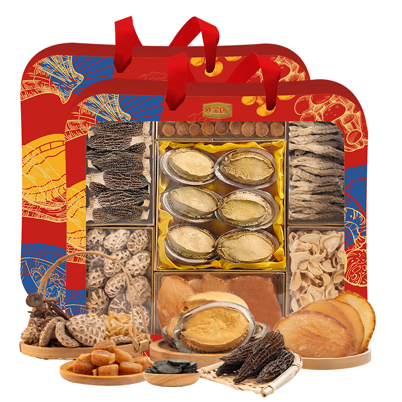 金唐（JinTang） 山海佳肴礼盒海鲜羊肚菌758g（单位：盒） 红色