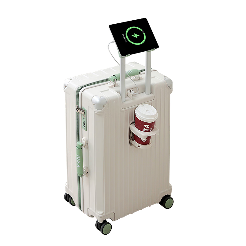 DULA D2088 撞色系列 拉链款行李箱 20寸 爽白绿（单位：个）