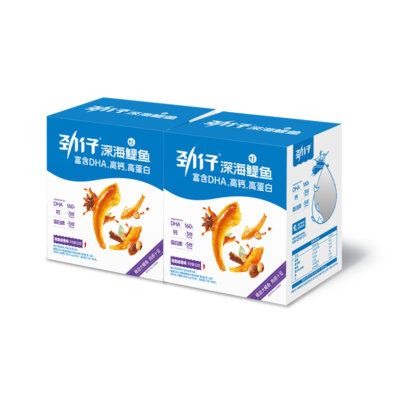 劲仔深海鳀鱼休闲零食秘制卤香味122g/盒*2盒（单位：组） 深蓝色