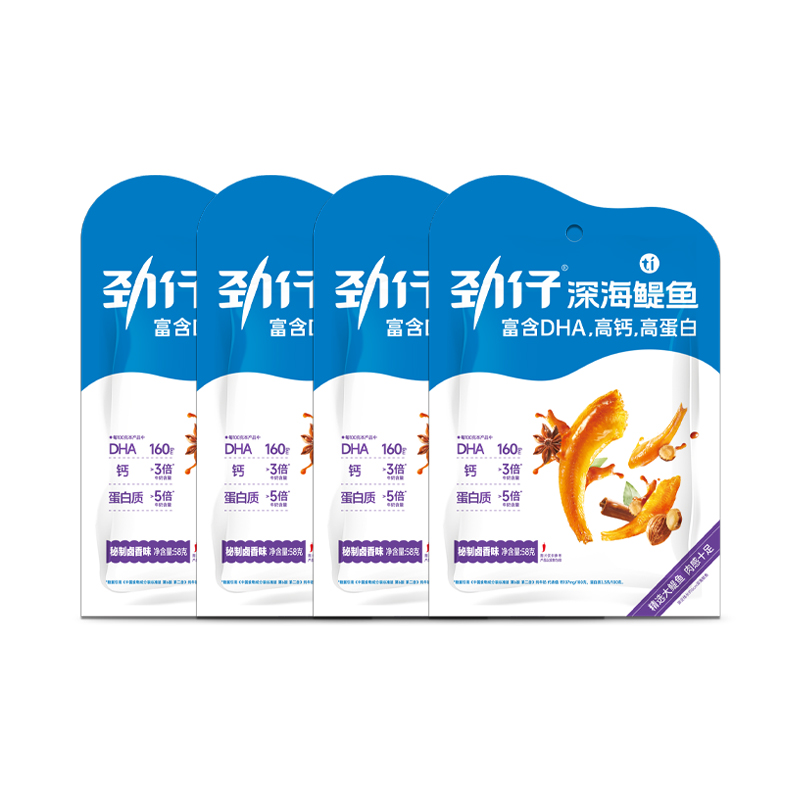 劲仔深海鳀鱼休闲零食卤香味（单位：组） 深蓝色 卤香味58g/袋*4袋