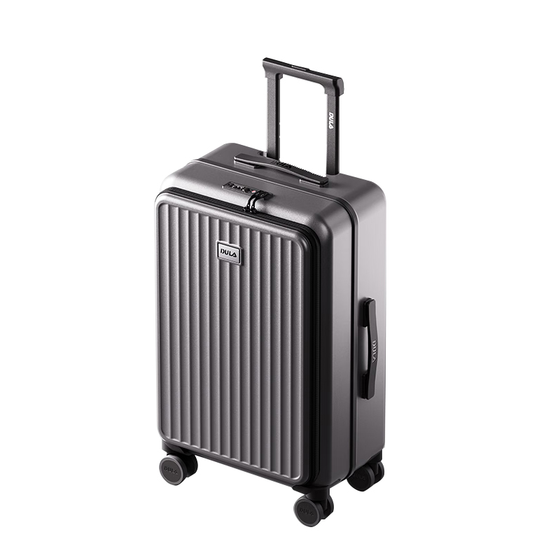 DULA D3010 大深仓侧开口系列 拉链款行李箱 24寸 星空灰（单位：个）