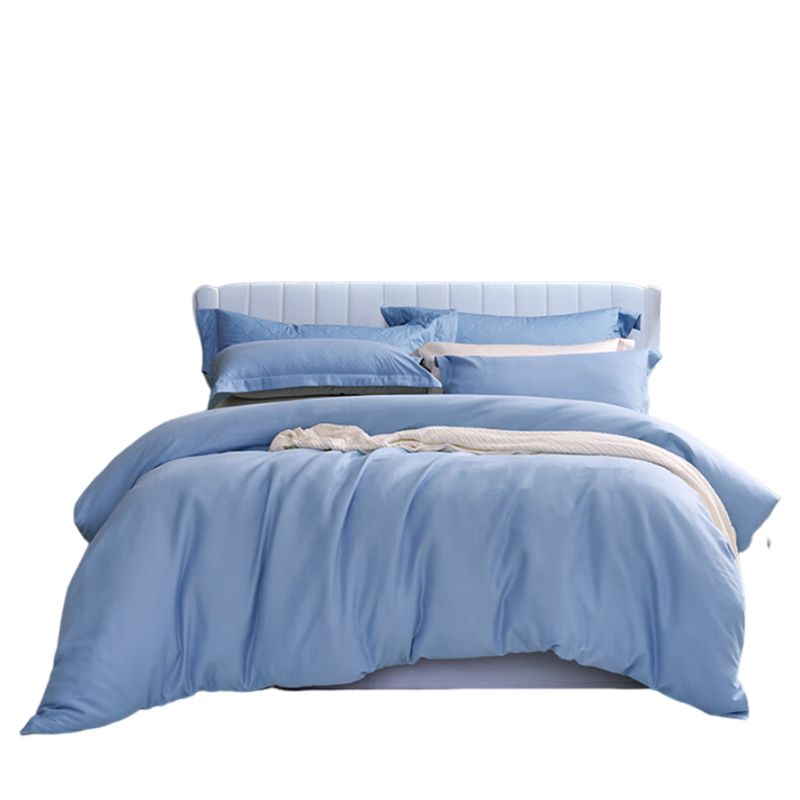富安娜 静雅时光 203*229cm 磨毛四件套 蓝色（单位：套）
