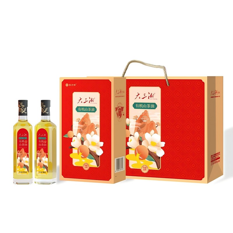 大三湘（Great Sanxiang） 303049 500ml*2 中国欧盟双有机纯茶油 红色（单位：盒）