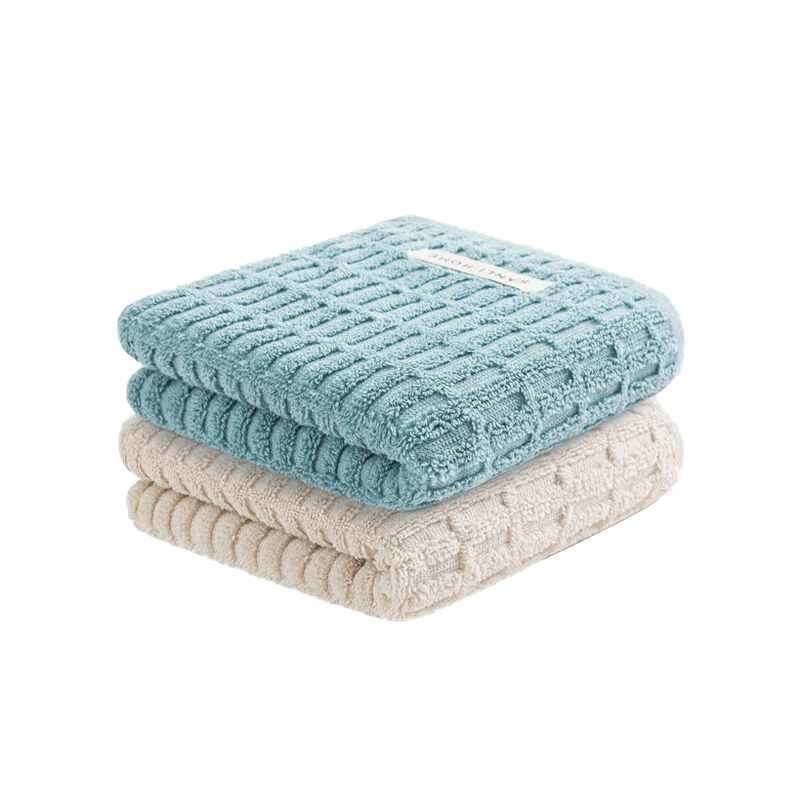 三利 A类毛巾2条纯棉轻柔男士面巾洗澡吸水女洗脸巾两条袋装8733（单位：套） 混色2条装