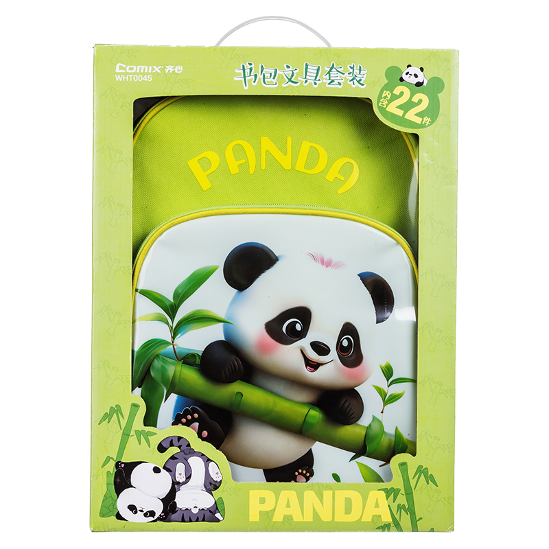 齐心（COMIX） 猫猫熊 文具礼盒套装 WHT0045 6件套 绿色（单位：套）