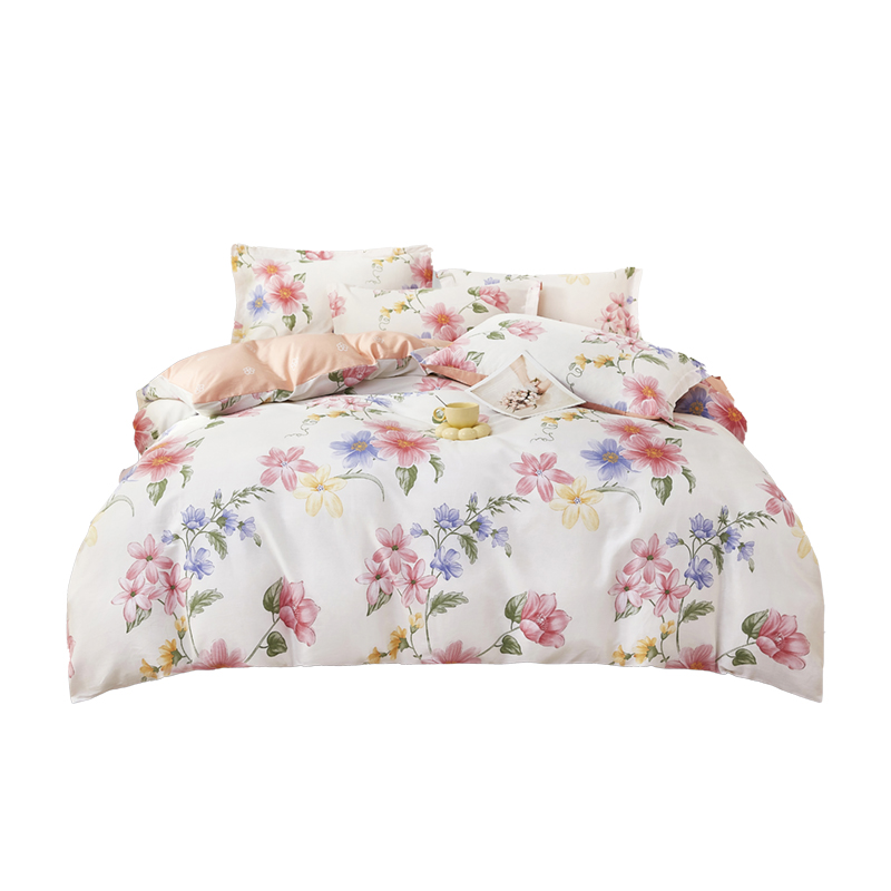 唐纳家纺 全棉四件套-雅样花艺TN-KT24049 被  套:200*230CM 床  单:230*245CM 枕  套:48*74CM*2 浅粉色